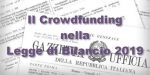 Legge di bilancio 2019 e crowdfunding